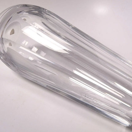 Large Orrefors Faceted Intaglio Etched Vase with Flower Seller - Estate Fresh Austin