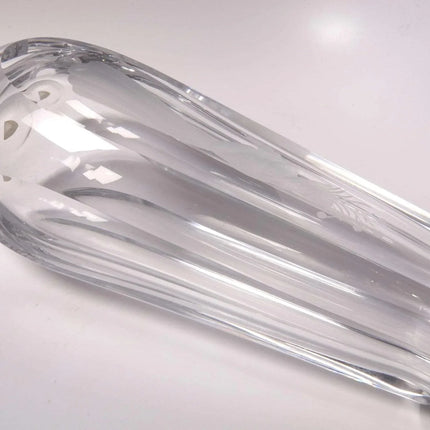 Large Orrefors Faceted Intaglio Etched Vase with Flower Seller - Estate Fresh Austin