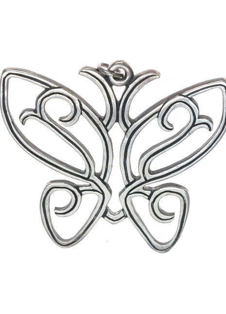 large Retired James Avery Butterfly Pendant in sterling - Estate Fresh Austin