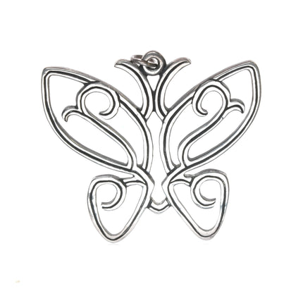 large Retired James Avery Butterfly Pendant in sterling - Estate Fresh Austin