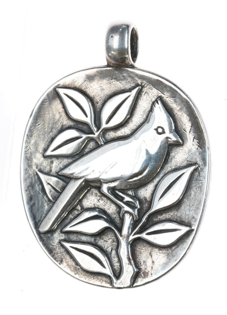 large Retired James Avery Cardinal Pendant in sterling - Estate Fresh Austin