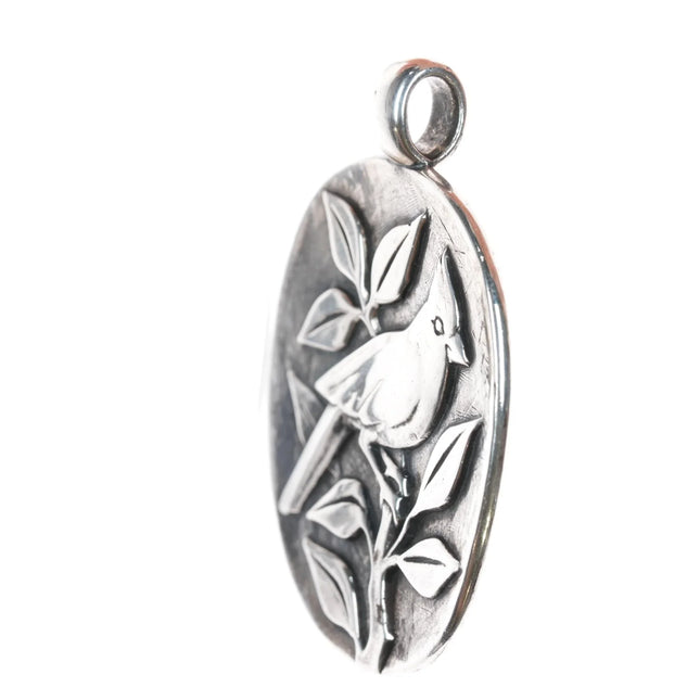large Retired James Avery Cardinal Pendant in sterling - Estate Fresh Austin