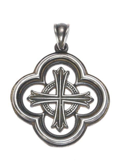 large Retired James Avery complex cross Pendant in sterling - Estate Fresh Austin