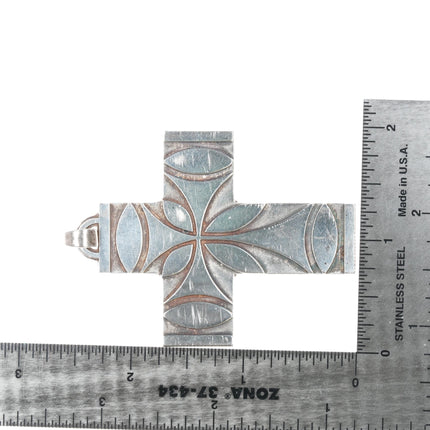 large Retired James Avery Cross Pendant in sterling - Estate Fresh Austin