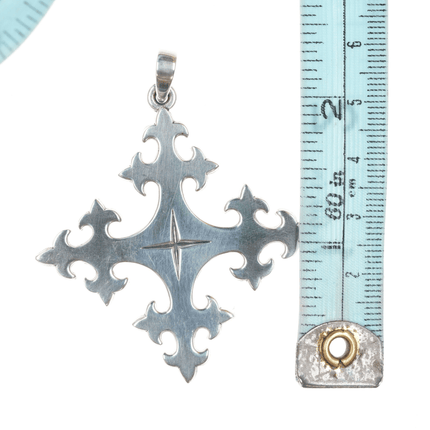 Large Retired James Avery Trinity cross pendant in sterling - Estate Fresh Austin