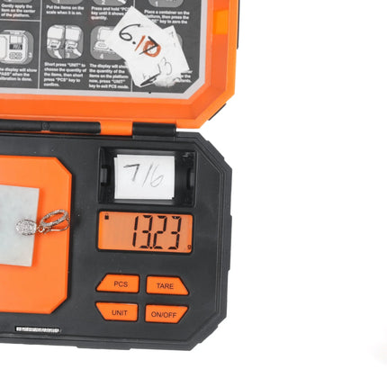 Large Retro 14k gold Jade pendant with diamonds - Estate Fresh Austin