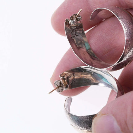 large retro 14k gold on Sterling abstract modernist earrings - Estate Fresh Austin