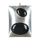 Large retro southwestern modernist sterling onyx necklace pendant - Estate Fresh Austin