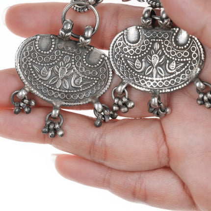 Large Retro Sterling dangle earrings with birds - Estate Fresh Austin