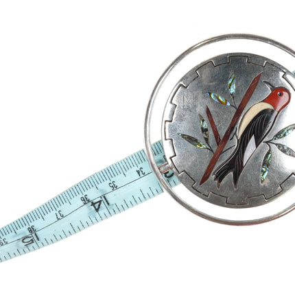 Large Reversible Jake & Irene Livingston Zuni/Navajo Cardinal bird spinner pendant - Estate Fresh Austin