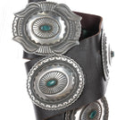 Large Rick Martinez Navajo sterling concho belt w spiderweb turquoise - Estate Fresh Austin