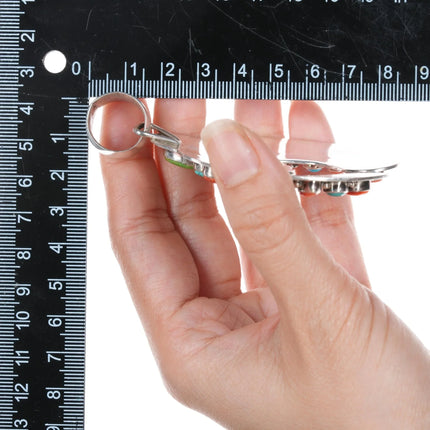 Large Robert Bird Navajo sterling turquoise, spiny oyster gaspeite pendant - Estate Fresh Austin