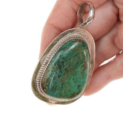 Big Southwestern Jack Wilson Sterling Silver Chrysocolla pendant - Estate Fresh Austin