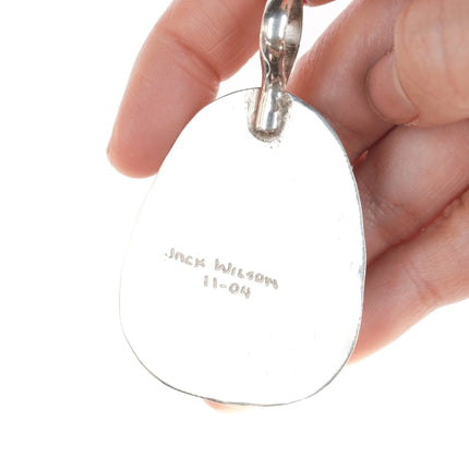 Big Southwestern Jack Wilson Sterling Silver Chrysocolla pendant - Estate Fresh Austin