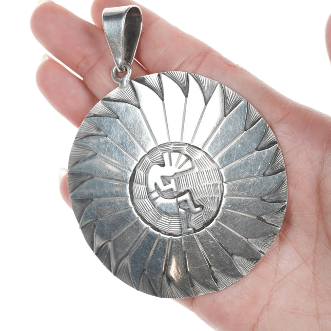 Large Southwestern Sterling Kokopelli pendant - Estate Fresh Austin