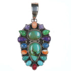 Large Southwestern sterling Multi-stone sterling cluster pendant - Estate Fresh Austin