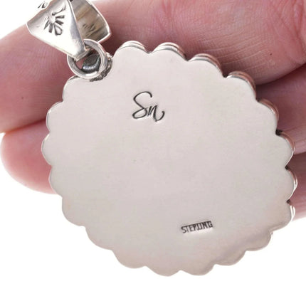 Large Southwestern Sterling silver Lapis lazuli pendant - Estate Fresh Austin