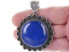 Large Southwestern Sterling silver Lapis lazuli pendant - Estate Fresh Austin