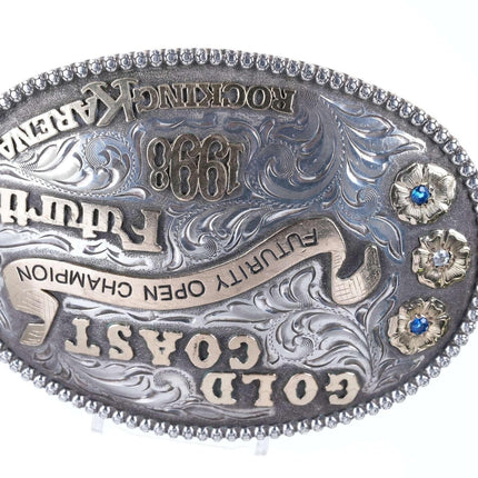 Large Sterling Horse ShowTrophy Buckle Gold Coast Futurity Open Championship 199 - Estate Fresh Austin