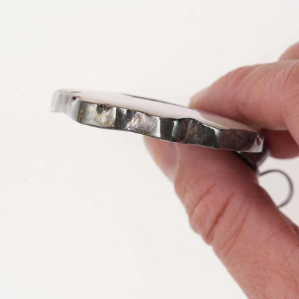 Large Sterling mounted Amethyst Agate pendant - Estate Fresh Austin