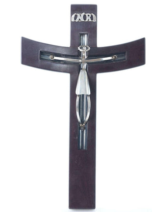 Large Taxco Modernist Sterling on Wood Crucifix - Estate Fresh Austin