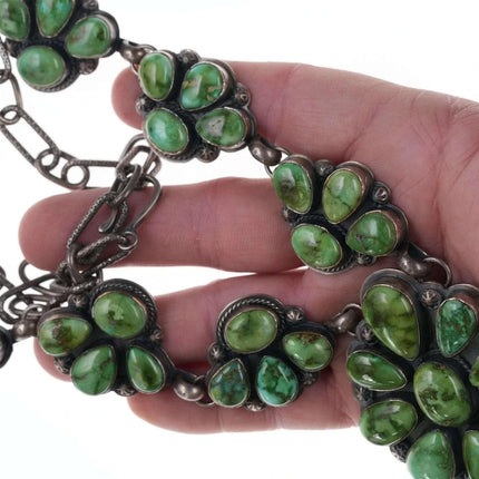 Large Tim Vandever Navajo Sonoran Gold Turquoise sterling silver necklace - Estate Fresh Austin