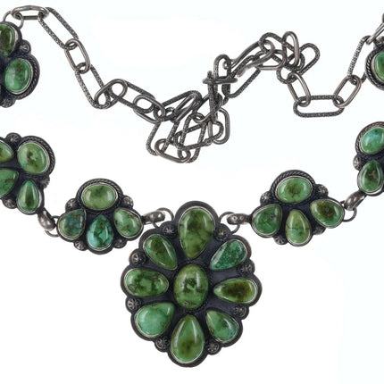 Large Tim Vandever Navajo Sonoran Gold Turquoise sterling silver necklace - Estate Fresh Austin