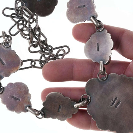 Large Tim Vandever Navajo Sonoran Gold Turquoise sterling silver necklace - Estate Fresh Austin