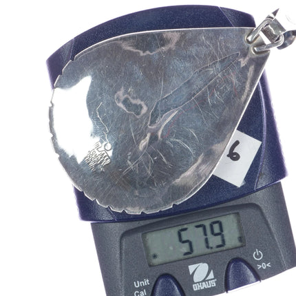 Large Tommy Moore Navajo sterling onyx cluster pendant - Estate Fresh Austin