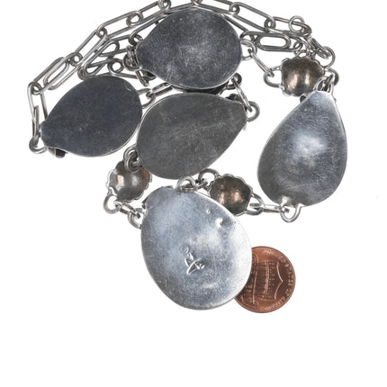 Large Vintage AT Sterling and turquoise Native American Necklace - Estate Fresh Austin