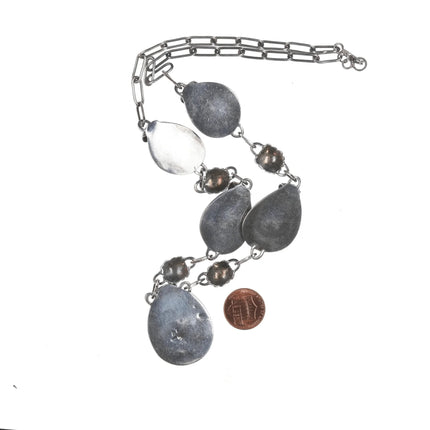 Large Vintage AT Sterling and turquoise Native American Necklace - Estate Fresh Austin