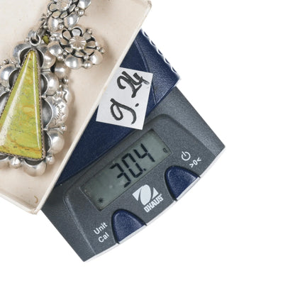 Large Vintage Gaspeite Native American sterling earrings - Estate Fresh Austin