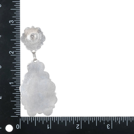 Large Vintage Gaspeite Native American sterling earrings - Estate Fresh Austin