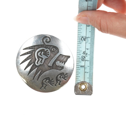 Large Vintage Hopi Overlay pendant/pin sterling - Estate Fresh Austin