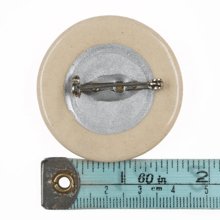 Large Vintage Japanese Satsuma gilt pinback brooch pin - Estate Fresh Austin