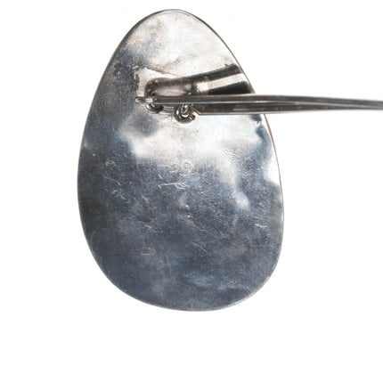 Large Vintage JPS Native American sterling collar necklace with turquoise pendant - Estate Fresh Austin