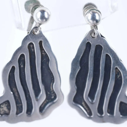 Large vintage Mexican sterling screw back earrings - Estate Fresh Austin