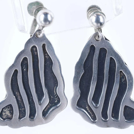 Large vintage Mexican sterling screw back earrings - Estate Fresh Austin