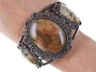 Large Vintage Native American Silver and Jasper cuff bracelet - Estate Fresh Austin
