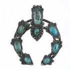 Large Vintage Native American Silver and turquoise Naja - Estate Fresh Austin