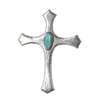 Large Vintage Native American sterling and turquoise cross pendant x - Estate Fresh Austin