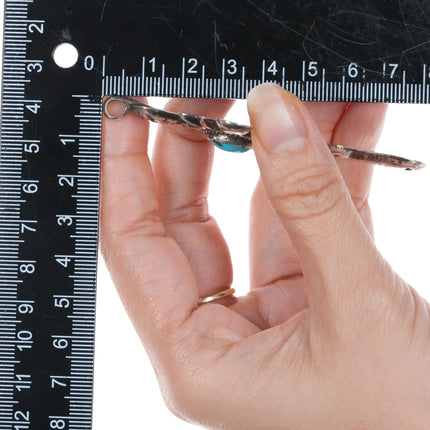 Large Vintage Native American sterling and turquoise cross pendant - Estate Fresh Austin