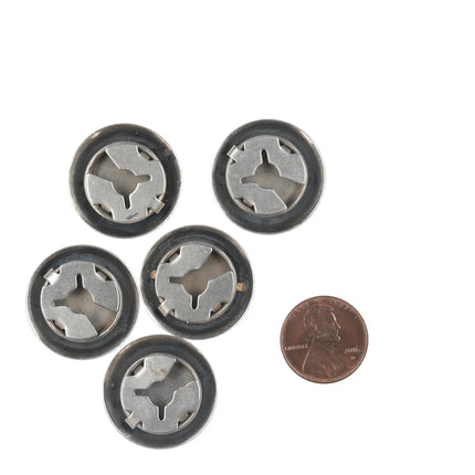 large Vintage Native American Sterling button covers - Estate Fresh Austin