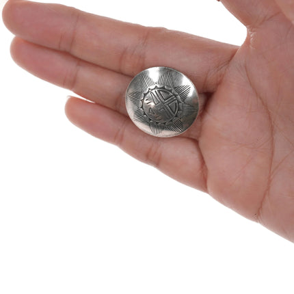 large Vintage Native American Sterling button covers - Estate Fresh Austin