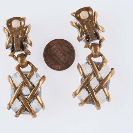 Large Vintage Oscar DeLaRenta Clip on earrings - Estate Fresh Austin