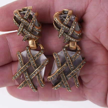 Large Vintage Oscar DeLaRenta Clip on earrings - Estate Fresh Austin