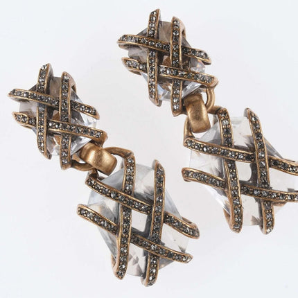 Large Vintage Oscar DeLaRenta Clip on earrings - Estate Fresh Austin