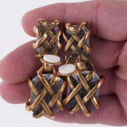 Large Vintage Oscar DeLaRenta Clip on earrings - Estate Fresh Austin