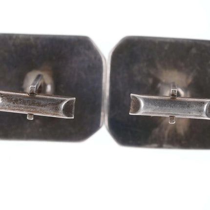 Large Vintage Sterling Grey/Blue Cat's Eye Cufflinks - Estate Fresh Austin