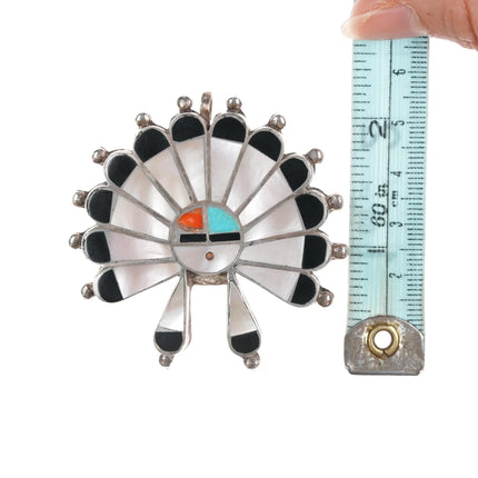 Large Vintage Zuni Indian Chief pendant/pin - Estate Fresh Austin